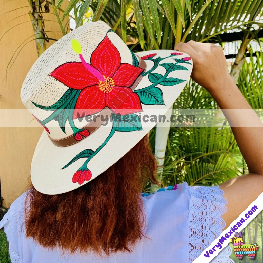 Sombrero de paja artesanal pintado a mano - ARTE MOLIE