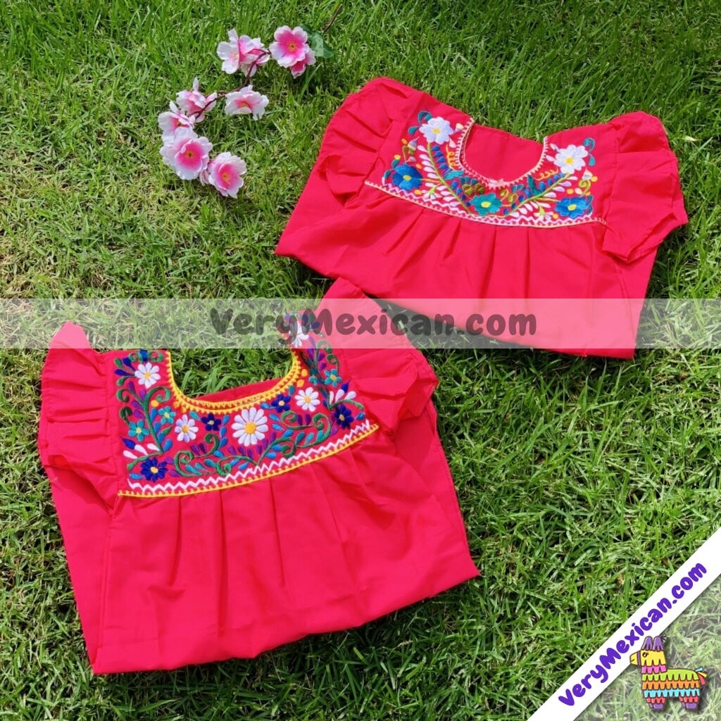 rj00749 vestido artesanal mexicano para infantil ⋆ 
